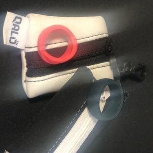 Qalo rings silicone man sz 10 green woman’s sz 8 coral/ pink